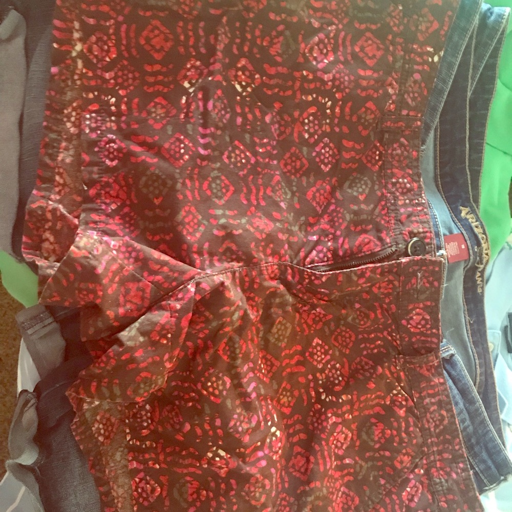 Red and Brown Aztec Pattern Shorts